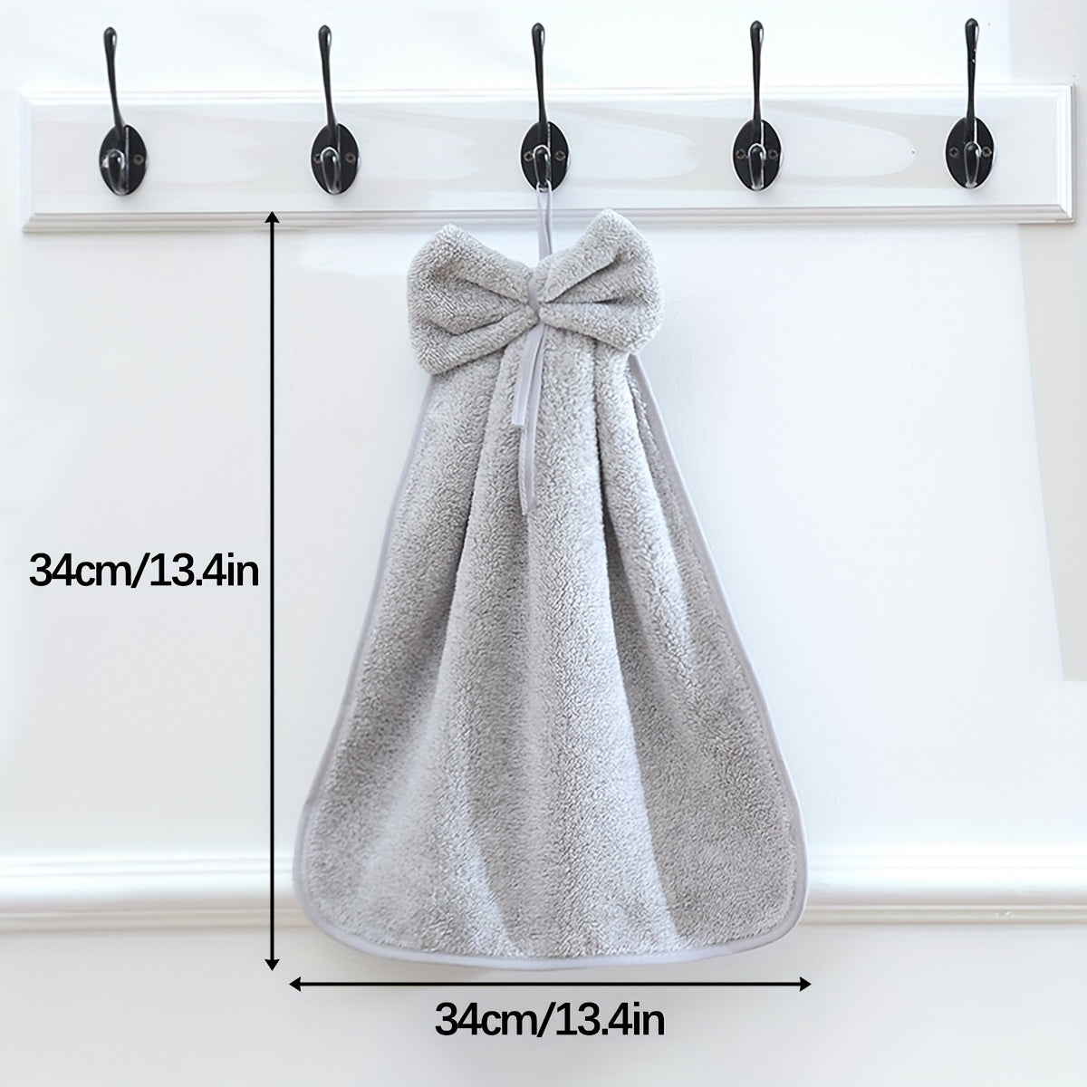 Fleece Bow Hand Towels Modern Kitchen Bathroom Set