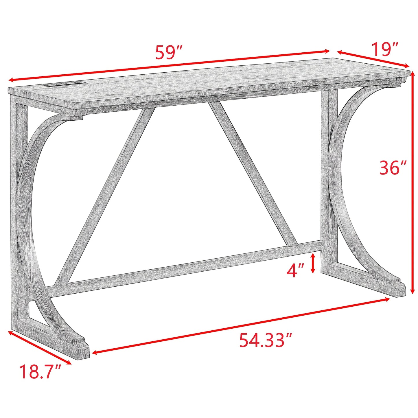 MIKIBAMA 4-Piece Industrial Style Bar Table and Chair Set