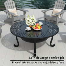 Fire Pit With Grill And Lid For Outdoor Wood Burning