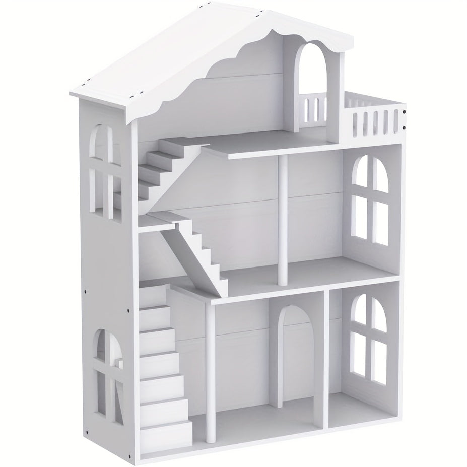 HILIROOM 3 Tier Freestanding Kids Bookshelf Dollhouse Storage