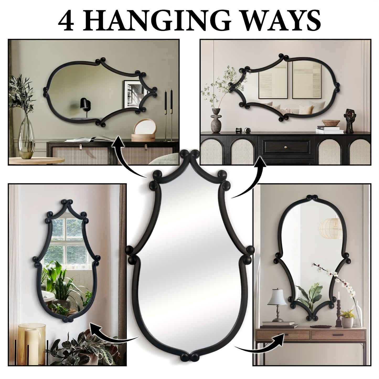 Farmhouse Vanity Mirror Rustic Wall Mount for Living Room Bathroom