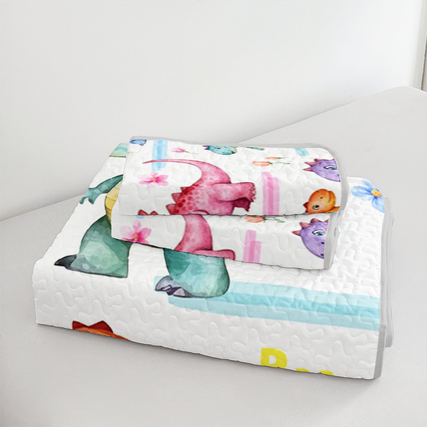 Dinosaur Bedding Set All Season Microfiber Quilted Duvet With Pillowcases