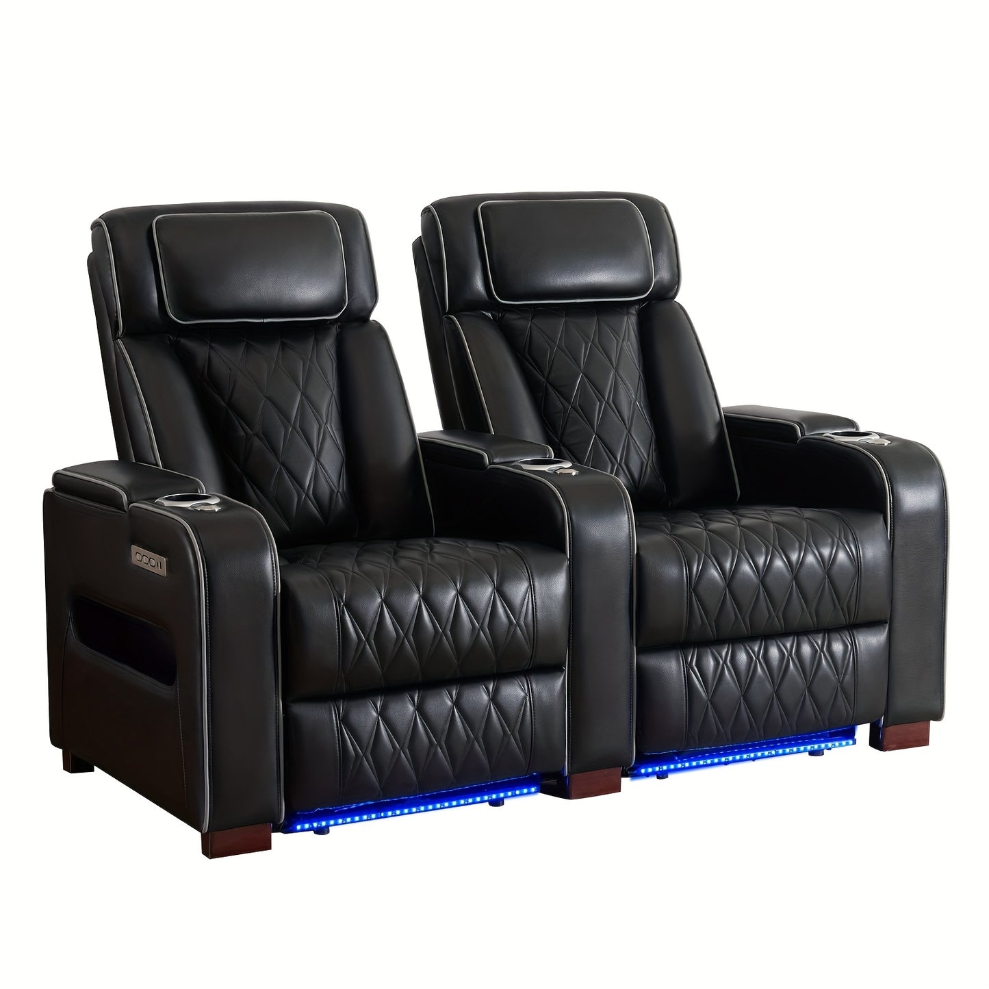 Consofa Home Theater Seating Power Recline Leather Memory Foam Sofa
