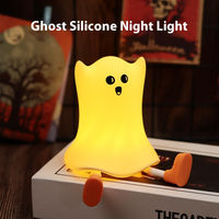 Halloween Silicone Ghost Touch Control Bedside Lamp With Soft Glow
