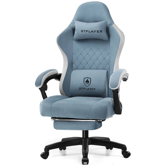GTPLAYER Ergonomic Gaming Chair With Pocket Spring Cushion And Footrest