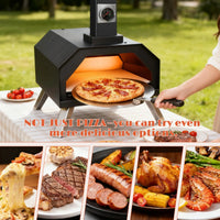 Karinear Outdoor Pizza Oven, Wood Pellet Pizza Oven 12inch with Pizza Peel and Pizza Cutter for Beach Camping [Energy Class A]