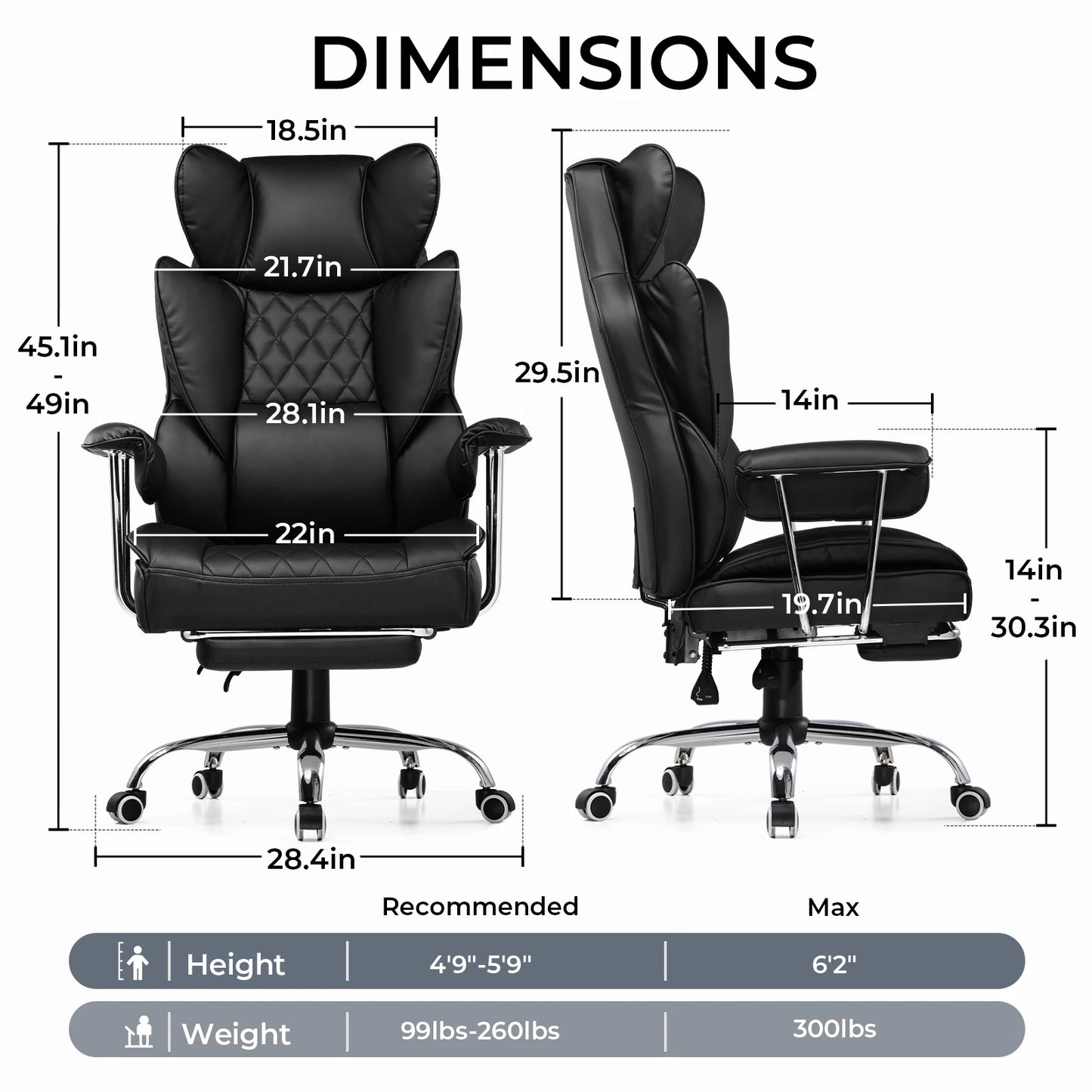 COMHOMA Pocket Spring Lumbar Ergonomic Office Chair