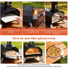 Karinear Outdoor Pizza Oven, Wood Pellet Pizza Oven 12inch with Pizza Peel and Pizza Cutter for Beach Camping [Energy Class A]