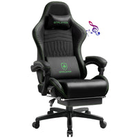 GTPLAYER Ergonomic Gaming Chair Swiveling Faux Leather with Speakers