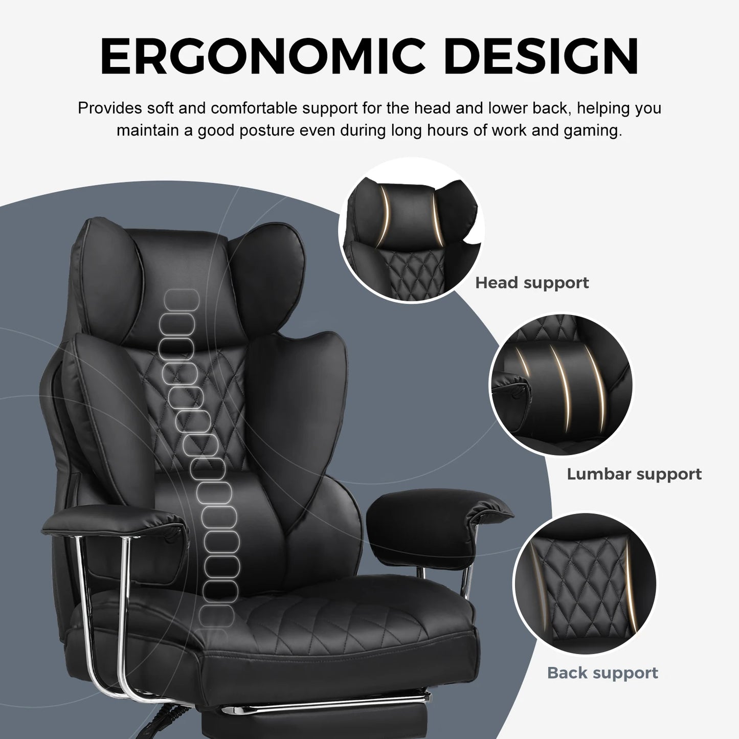 COMHOMA Pocket Spring Lumbar Ergonomic Office Chair