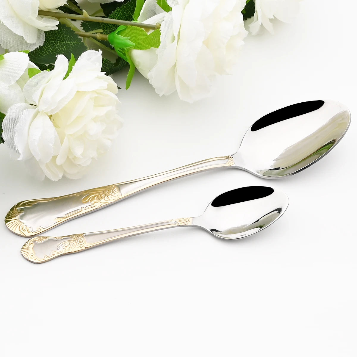 Snplowum Stainless Steel Flatware Set Dinnerware Silverware