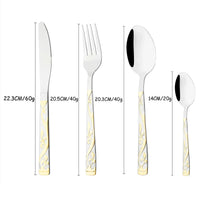 Snplowum Stainless Steel Flatware Set Dinnerware Silverware