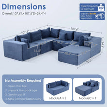 Redlife Boneless Modular Sectional Sofa With Ottoman