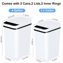 NONECN 2 Pack Bathroom Automatic Touchless Trash Can With Lid