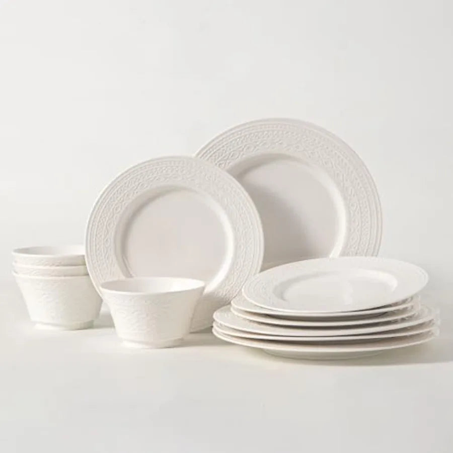 Dinnerware sets plates and bowls sets modern platesCeramic Dinnerware Sets 12 Pieces Porcelain Lightweight Plates Scratch Resis