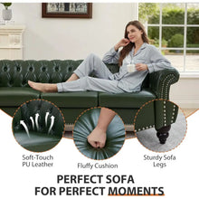 Chesterfield PU Leather Sofa With Tufted Back And Classic Style