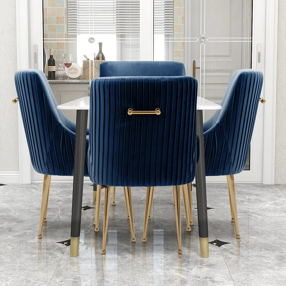 Modern Glam Boucle Velvet Dining Vanity Chair Set of 4