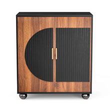 Modular Fluted Buffet Cabinet With Storage Mid Century Modern Sideboard