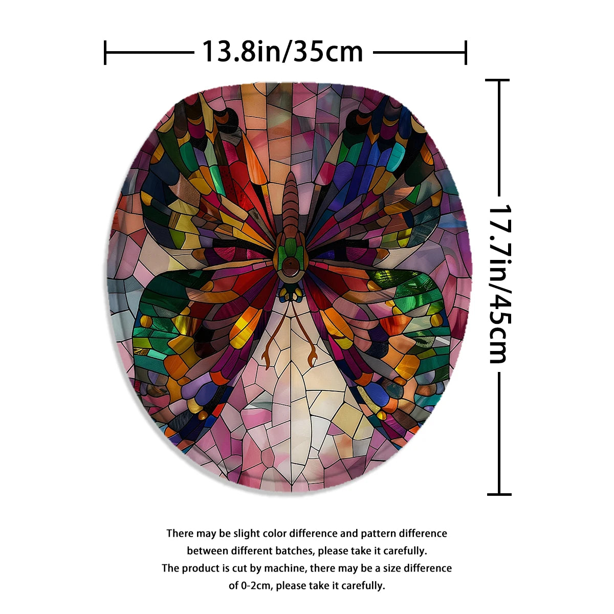Home Decor Glass Butterfly Shower Curtain measuring 13.8in x 17.7in