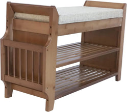 Bymaocar 2 Tier Shoe Rack Bench With Entryway Storage Basket