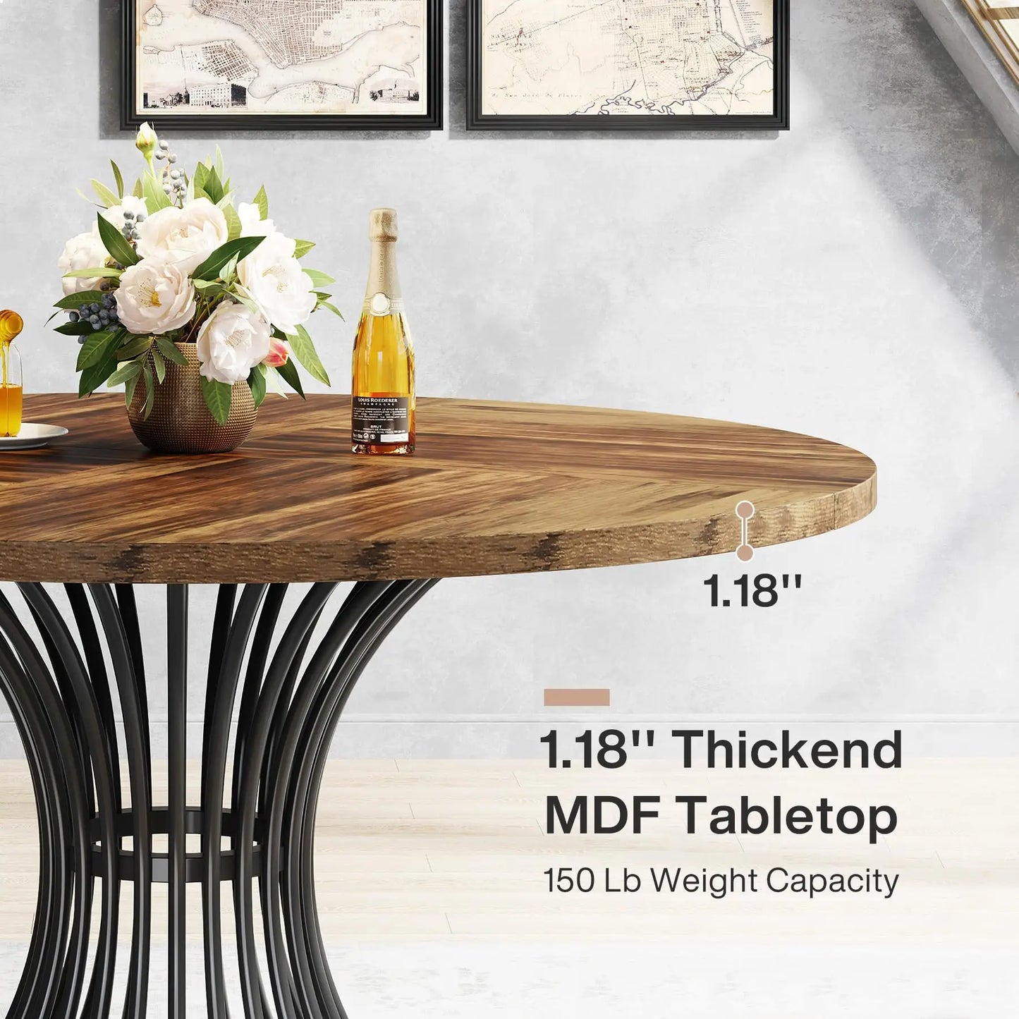 Tribesigns Round Dining Table For Modern Home Kitchen