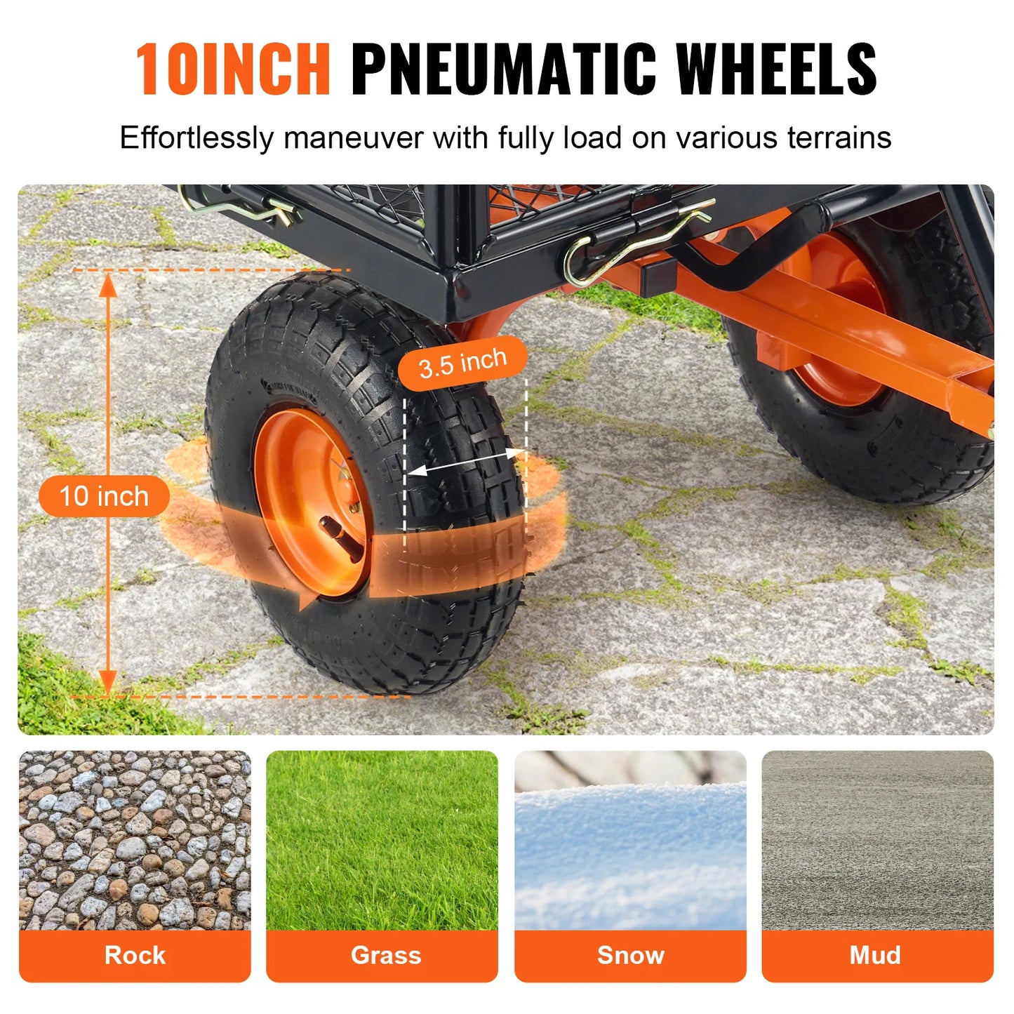 Large capacity wheelbarrow for outdoor projects