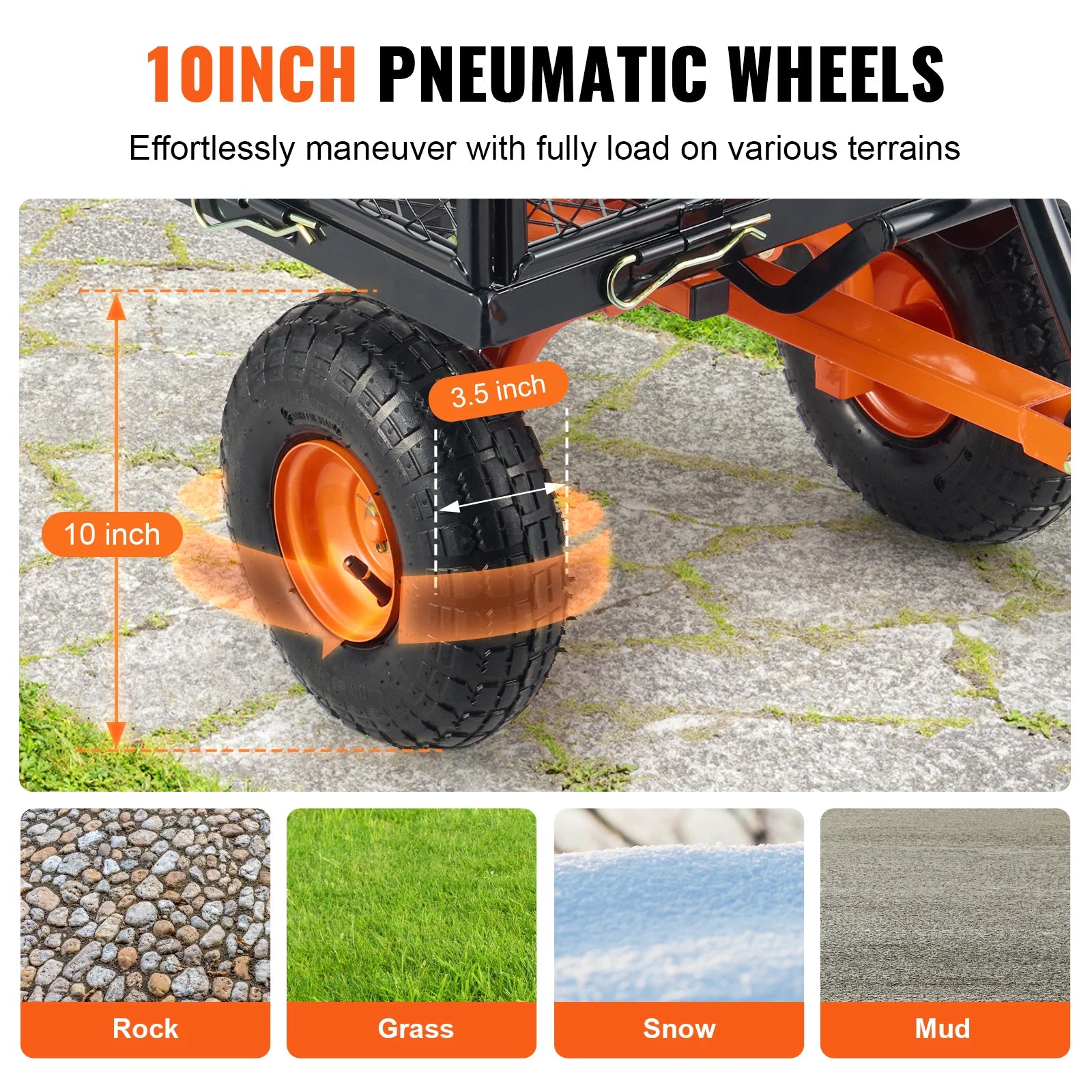 Large capacity wheelbarrow for outdoor projects