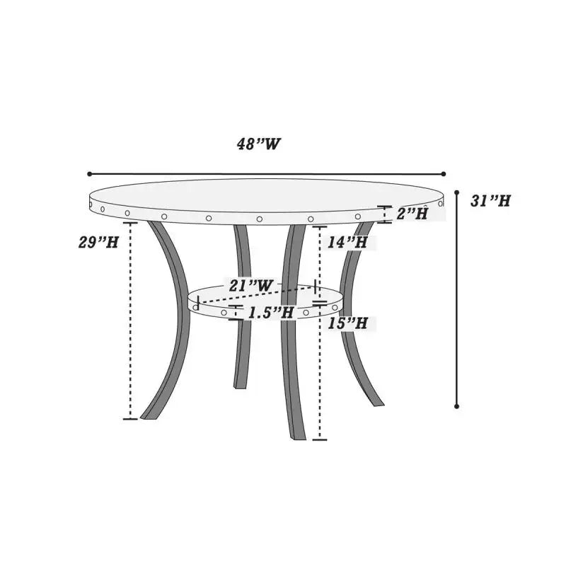 Classic 5 Piece Dining Set With Round Table And Chairs