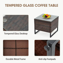 5-Piece Patio Set With Swivel Glider Chairs Glass Side Table