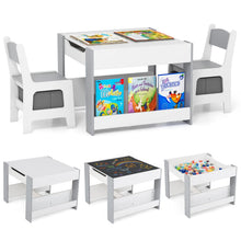 HOMASIS 4-In-1 Kids Table And Chair Set With Side Bookshelves