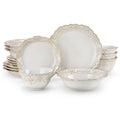 MALACASA Stoneware Dinnerware Set Relief 16 And 32 Piece With Plates Bowls