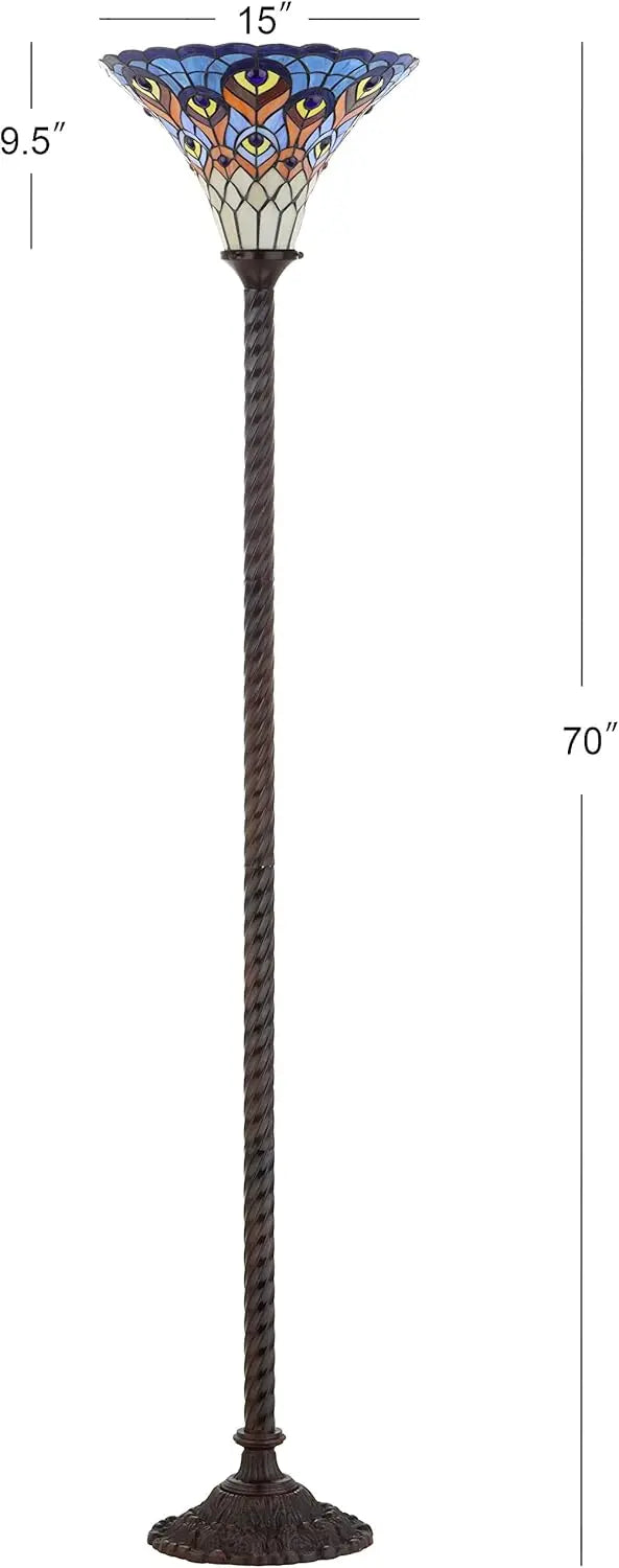 Jonathan Y Peacock Tiffany Style Torchiere LED Floor Lamp