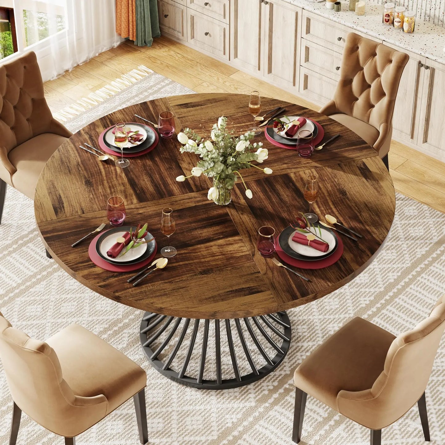 Tribesigns Round Dining Table For Modern Home Kitchen