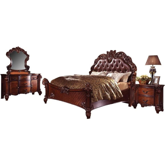XMSJ Vendome Bedroom Set with Bed, Nightstand, Dresser, Mirror