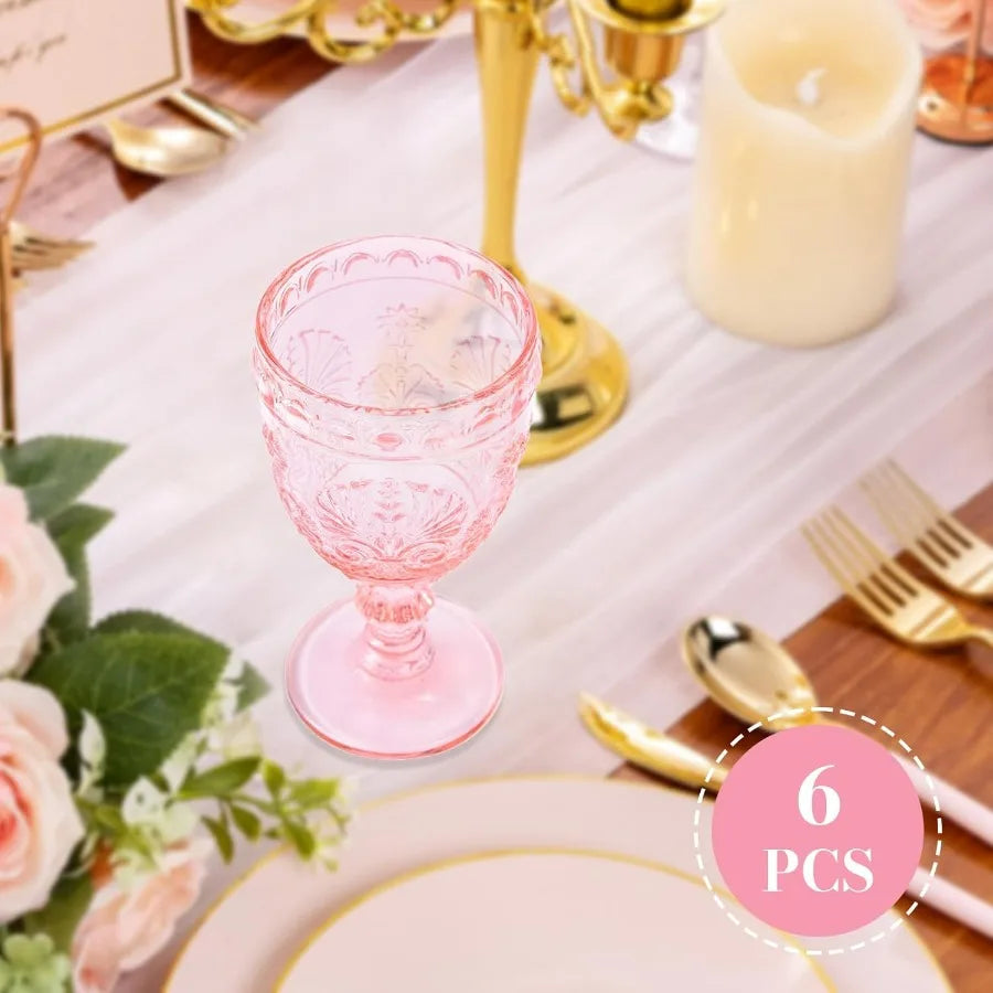 NONEDrinkware Vintage Glassware Goblet Set Durable Wine Glasses