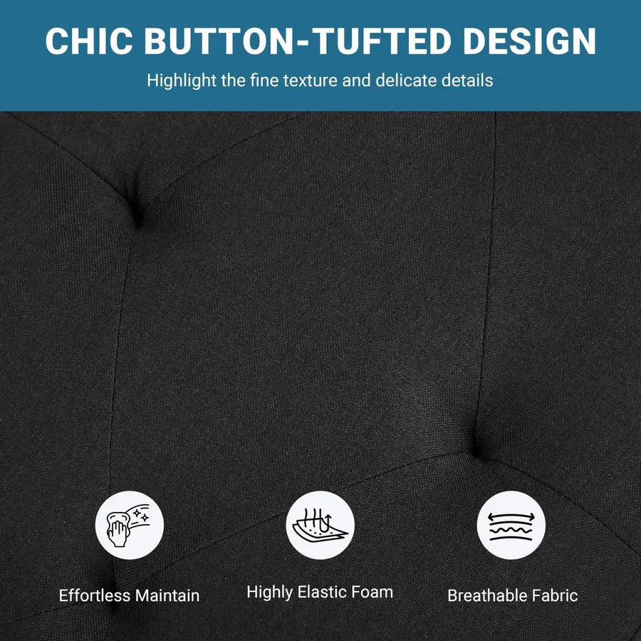 Storage Bench For Entryway With Linen Upholstery And Rolled Arms