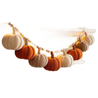 Crochet Pumpkin Garland Fall Harvest Knitted Banner for Mantel Decor
