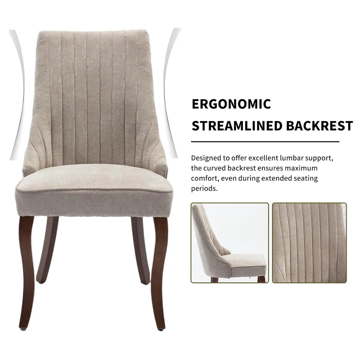 Velvet Upholstered Dining Chairs Set of 6 Mid Century Wood Legs Kitchen Room Easy Assembly Beige 6pcs,Customized