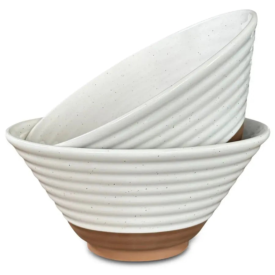 Ceramic Ramen Bowl Set of 2, 45oz Great for Pho, Miso Udon Soup, Instant Noodles, Serving, Thai or Asian Food Microwave Safe Lar