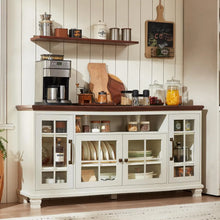 Large Sideboard Buffet Cabinet with Storage, Vintage White Farmhouse 60