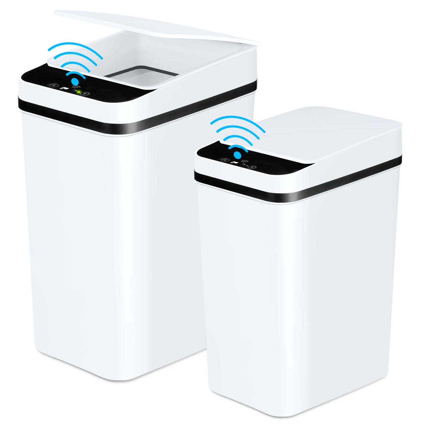 NONECN 2 Pack Bathroom Automatic Touchless Trash Can With Lid