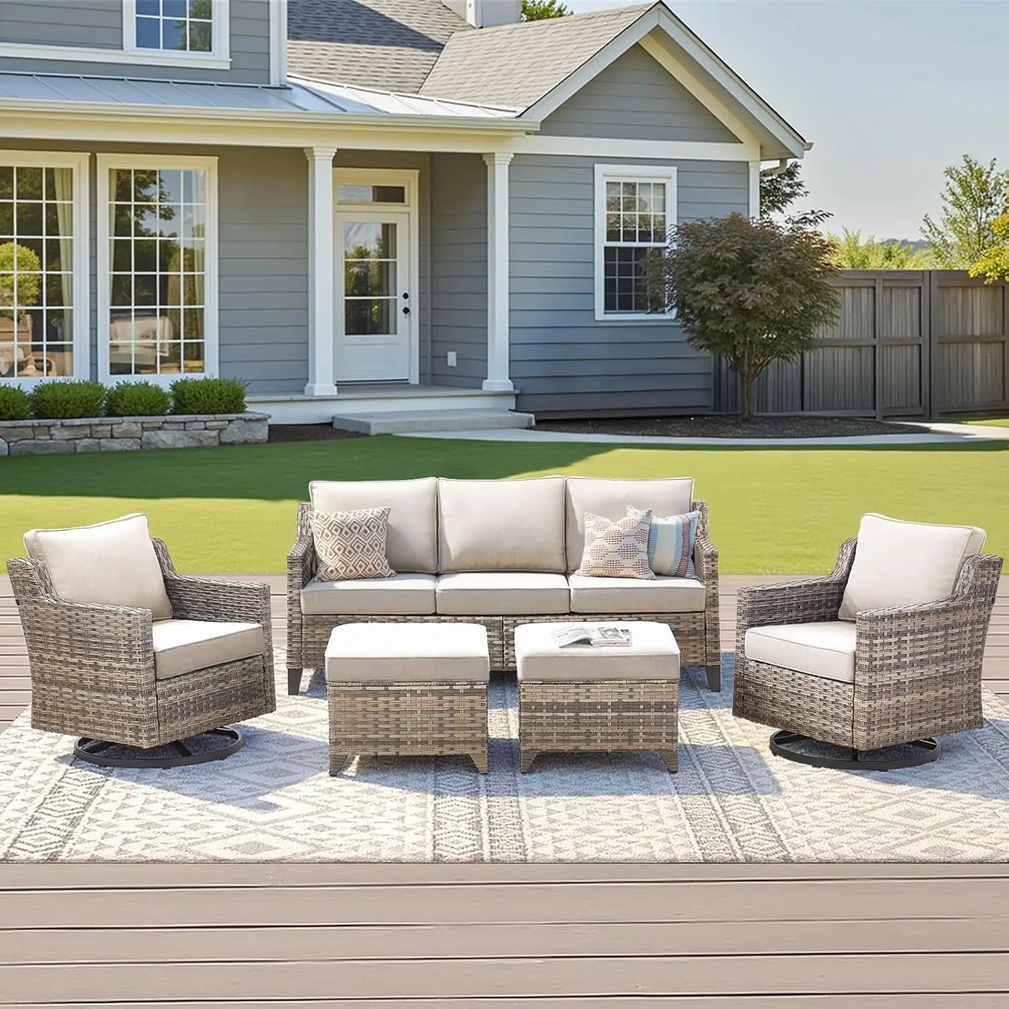 Modern outdoor patio furniture for backyard relaxation