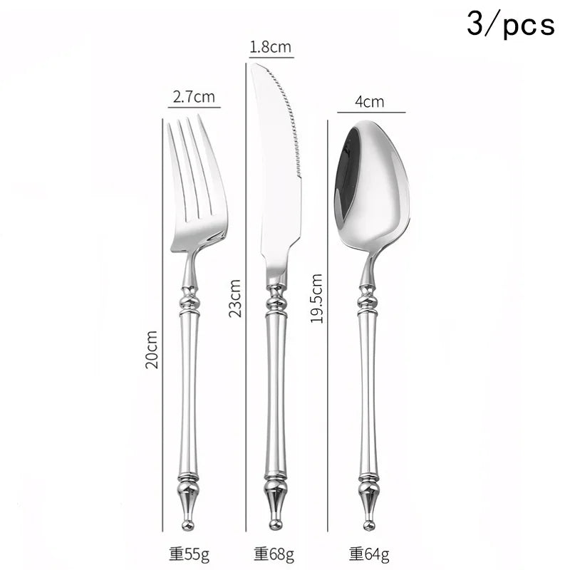 UOSU Stainless Steel Cutlery Set Western Flatware Knife Fork Spoon