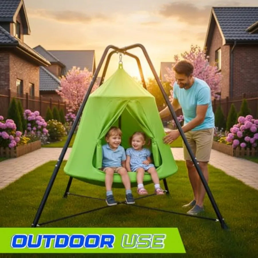 X-Shaped Swing Stand Frame with Tent Sensory Swing for Adults Indoor Outdoor Use 330 Lbs Ccity Detachable Heavy Duty Hanging Ch