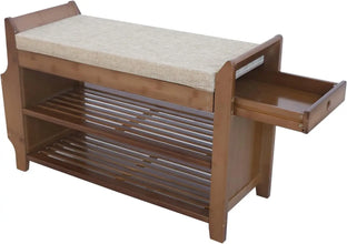 Bymaocar 2 Tier Shoe Rack Bench With Entryway Storage Basket