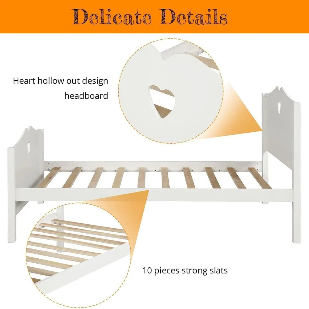 Solid Wood Platform Bed Frame With Headboard And Slat Support