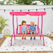 Toddler Porch Swing Chair With Adjustable Canopy And Safety Belts