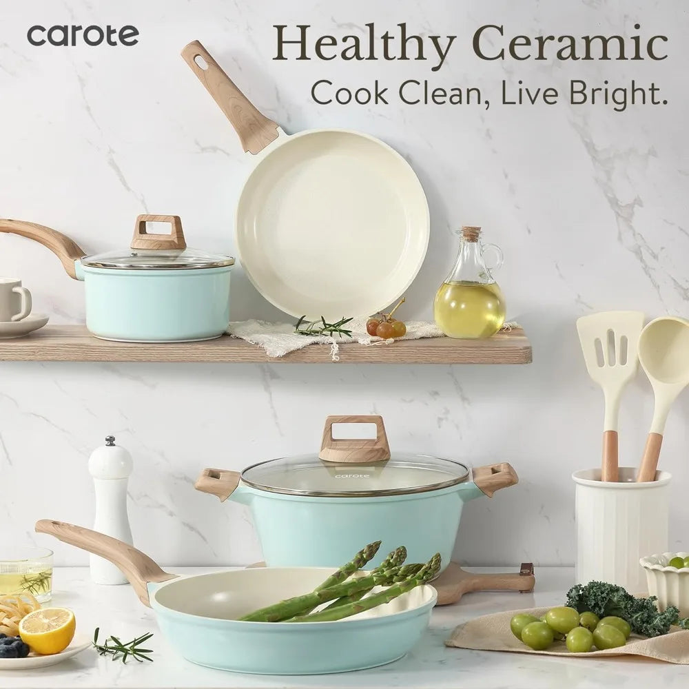 DAFIFY Nonstick Ceramic Pots And Pans Cookware Set For Induction
