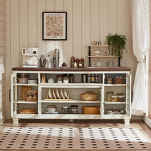 Large Sideboard Buffet Cabinet with Storage, Vintage White Farmhouse 60