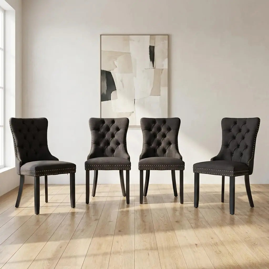 Modern Tufted Upholstered Dining Chairs Set of 4, Olive Green Velvet Dining Room Chair with Metal Legs, Sillas de, Customized